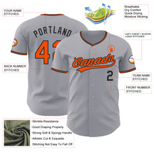 Загрузить изображение в средство просмотра галереи, Custom Gray Orange-Black Authentic Baseball Jersey