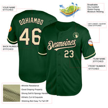 Load image into Gallery viewer, Custom Green Cream-Black Mesh Authentic Throwback Baseball Jersey