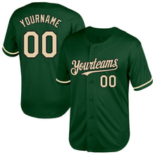 Load image into Gallery viewer, Custom Green Cream-Black Mesh Authentic Throwback Baseball Jersey
