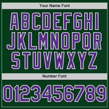 Load image into Gallery viewer, Custom Green Purple-White Mesh Authentic Throwback Baseball Jersey