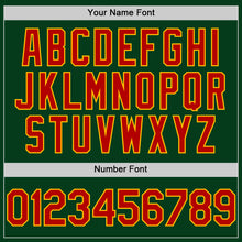 Load image into Gallery viewer, Custom Green Red-Gold Mesh Authentic Throwback Baseball Jersey