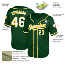 Laden Sie das Bild in den Galerie-Viewer, Custom Green White-Yellow Mesh Authentic Throwback Baseball Jersey