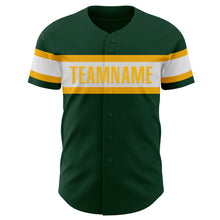 Load image into Gallery viewer, Custom Green White-Gold Authentic Baseball Jersey