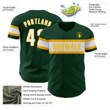 Load image into Gallery viewer, Custom Green White-Gold Authentic Baseball Jersey