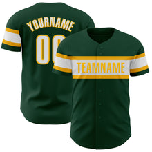 Load image into Gallery viewer, Custom Green White-Gold Authentic Baseball Jersey