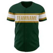 Load image into Gallery viewer, Custom Green White-Old Gold Authentic Baseball Jersey