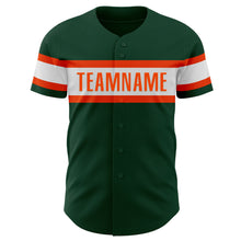 Load image into Gallery viewer, Custom Green White-Orange Authentic Baseball Jersey