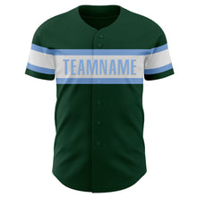 Load image into Gallery viewer, Custom Green White-Light Blue Authentic Baseball Jersey