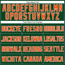 Load image into Gallery viewer, Custom Green Orange-White Mesh Authentic Throwback Baseball Jersey