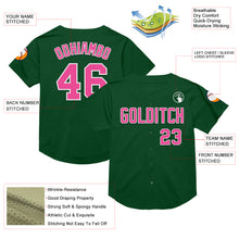 Load image into Gallery viewer, Custom Green Pink-White Mesh Authentic Throwback Baseball Jersey