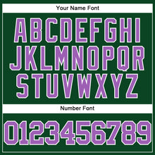 Load image into Gallery viewer, Custom Green Medium Purple-White Mesh Authentic Throwback Baseball Jersey