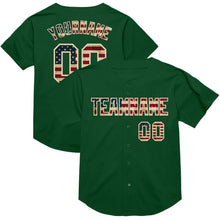 Load image into Gallery viewer, Custom Green Vintage USA Flag-Cream Mesh Authentic Throwback Baseball Jersey