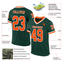 Laden Sie das Bild in den Galerie-Viewer, Custom Green Orange-White Mesh Authentic Throwback Football Jersey