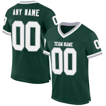 Загрузить изображение в средство просмотра галереи, Custom Green White-Gray Mesh Authentic Throwback Football Jersey