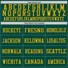 Load image into Gallery viewer, Custom Green Gold-White Mesh Authentic Throwback Football Jersey