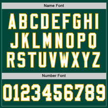 Load image into Gallery viewer, Custom Green White-Gold Mesh Authentic Throwback Football Jersey