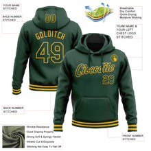 Загрузить изображение в средство просмотра галереи, Custom Stitched Green Gold Sports Pullover Sweatshirt Hoodie