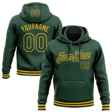 Загрузить изображение в средство просмотра галереи, Custom Stitched Green Gold Sports Pullover Sweatshirt Hoodie