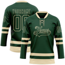 Загрузить изображение в средство просмотра галереи, Custom Green Cream Hockey Lace Neck Jersey