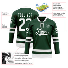 Загрузить изображение в средство просмотра галереи, Custom Green White Hockey Lace Neck Jersey