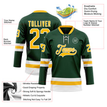 Charger l'image dans la galerie, Custom Green Gold-White Hockey Lace Neck Jersey