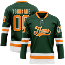 Load image into Gallery viewer, Custom Green Bay Orange-White Hockey Lace Neck Jersey