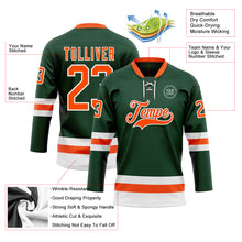 Charger l'image dans la galerie, Custom Green Orange-White Hockey Lace Neck Jersey