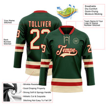 Charger l'image dans la galerie, Custom Green Cream-Red Hockey Lace Neck Jersey