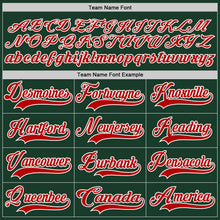 Charger l'image dans la galerie, Custom Green Red-White Hockey Lace Neck Jersey