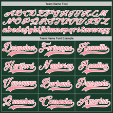 Загрузить изображение в средство просмотра галереи, Custom Green Medium Pink-White Hockey Lace Neck Jersey