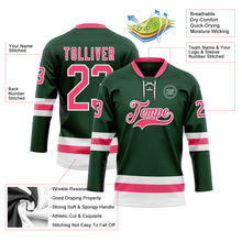 Загрузить изображение в средство просмотра галереи, Custom Green Neon Pink-White Hockey Lace Neck Jersey