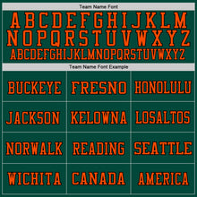 Load image into Gallery viewer, Custom Green Orange-Black Mesh Authentic Throwback Football Jersey