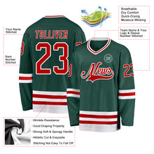Charger l'image dans la galerie, Custom Green Red-White Hockey Jersey