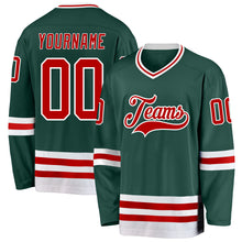 Charger l'image dans la galerie, Custom Green Red-White Hockey Jersey