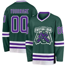 Загрузить изображение в средство просмотра галереи, Custom Green Purple-White Hockey Jersey