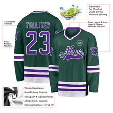 Загрузить изображение в средство просмотра галереи, Custom Green Purple-White Hockey Jersey