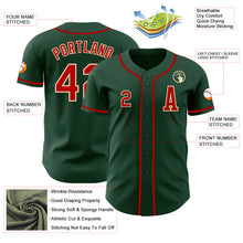 Laden Sie das Bild in den Galerie-Viewer, Custom Green Red-Cream Authentic Baseball Jersey