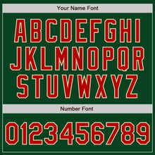 Laden Sie das Bild in den Galerie-Viewer, Custom Green Red-Cream Authentic Baseball Jersey