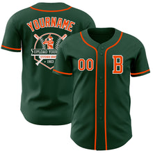 Laden Sie das Bild in den Galerie-Viewer, Custom Green Orange-White Authentic Baseball Jersey