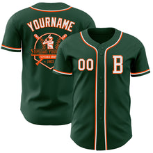 Laden Sie das Bild in den Galerie-Viewer, Custom Green White-Orange Authentic Baseball Jersey