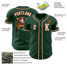 Laden Sie das Bild in den Galerie-Viewer, Custom Green White-Orange Authentic Baseball Jersey