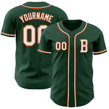 Laden Sie das Bild in den Galerie-Viewer, Custom Green White-Orange Authentic Baseball Jersey