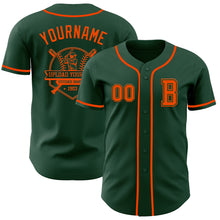 Laden Sie das Bild in den Galerie-Viewer, Custom Green Orange Authentic Baseball Jersey