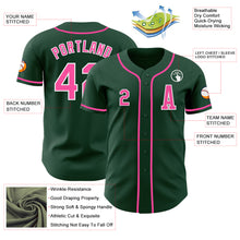 Laden Sie das Bild in den Galerie-Viewer, Custom Green Pink-White Authentic Baseball Jersey