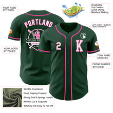 Laden Sie das Bild in den Galerie-Viewer, Custom Green White-Pink Authentic Baseball Jersey