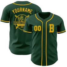 Laden Sie das Bild in den Galerie-Viewer, Custom Green Gold Authentic Baseball Jersey