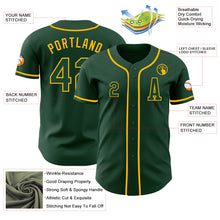 Laden Sie das Bild in den Galerie-Viewer, Custom Green Gold Authentic Baseball Jersey