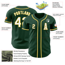Laden Sie das Bild in den Galerie-Viewer, Custom Green White-Yellow Authentic Baseball Jersey