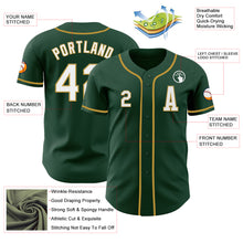 Laden Sie das Bild in den Galerie-Viewer, Custom Green White-Old Gold Authentic Baseball Jersey