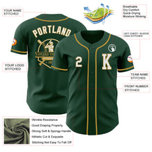 Laden Sie das Bild in den Galerie-Viewer, Custom Green White-Old Gold Authentic Baseball Jersey